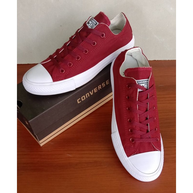 (free box converse)sepatu converse all star ct chuck taylor maroon all star ct merah maroon