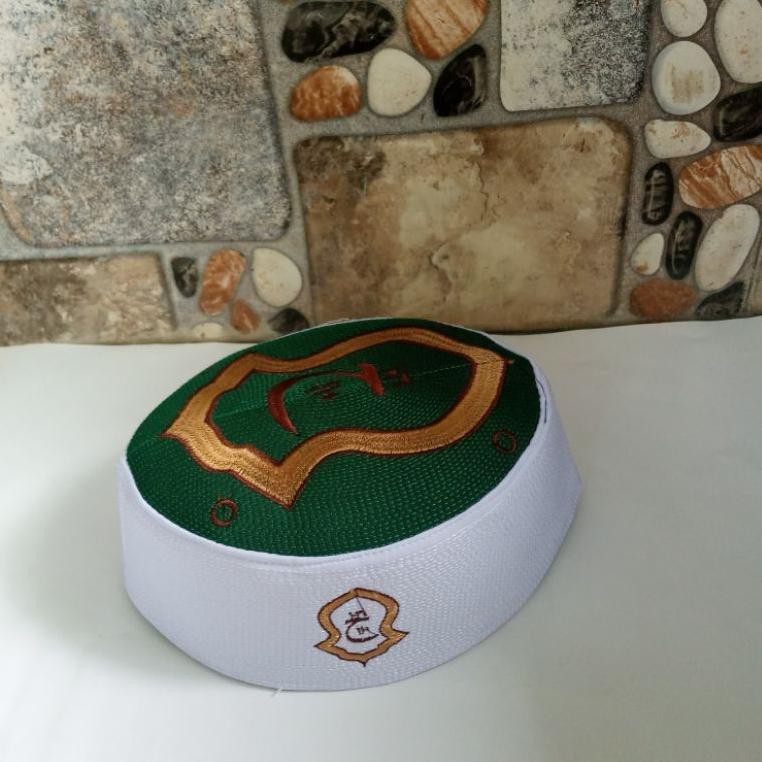 Pasti Murah.. songkok peci kopiah terompah nabi Muhammad saw variasi hijau  putih G6L