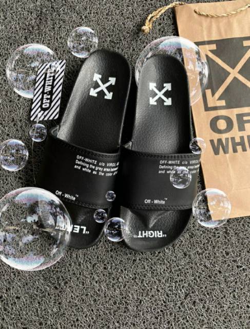 Sandal Off White Selop Pria Wanita Sendal Slide Offwhite Slop Hitam Putih Premium Termurah Tangerang Shopee Indonesia