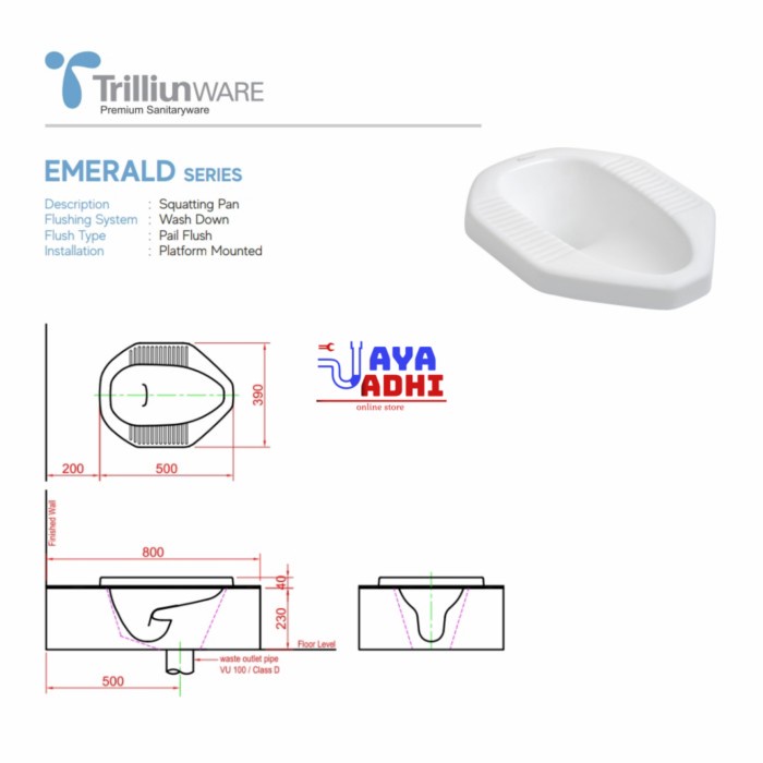 Kloset Jongkok Closet Trilliun Emerald