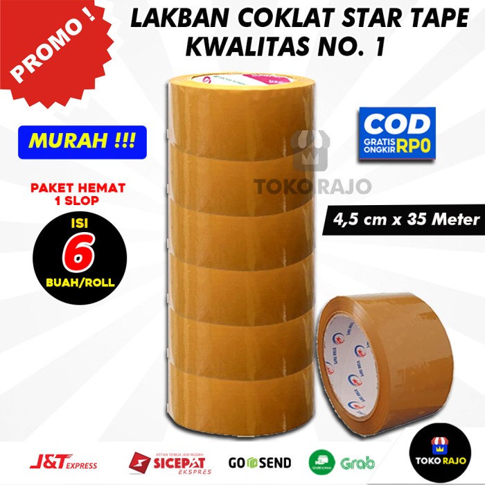 

Produk Unggulan Lakban Coklat Dan Lakban Bening 2 Inch 4,5Cm X 35M Merek Star Tape Terbatas