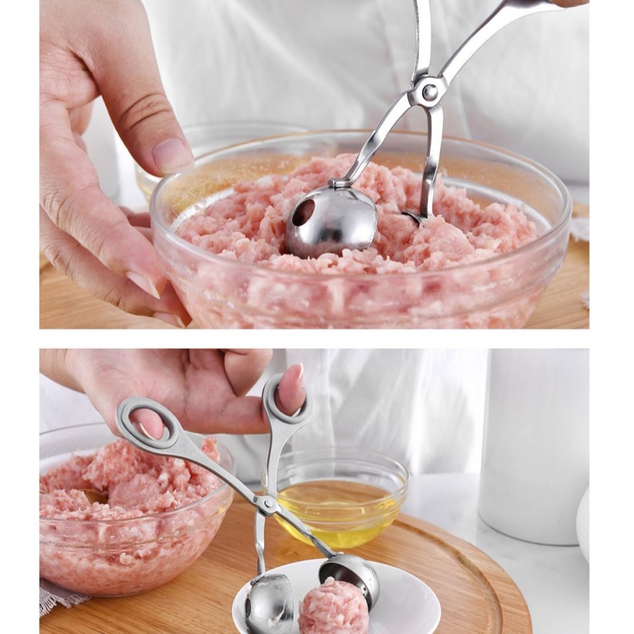 ALAT CETAKAN BAKSO BASO STAINLESS STEEL SCOOP ES KRIM ADONAN DAGING ICE CREAM BOLA PEMPEK