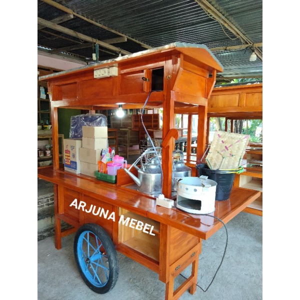 GEROBAK ANGKRINGAN PAKET KOMPLIT+INSTALASI LAMPU