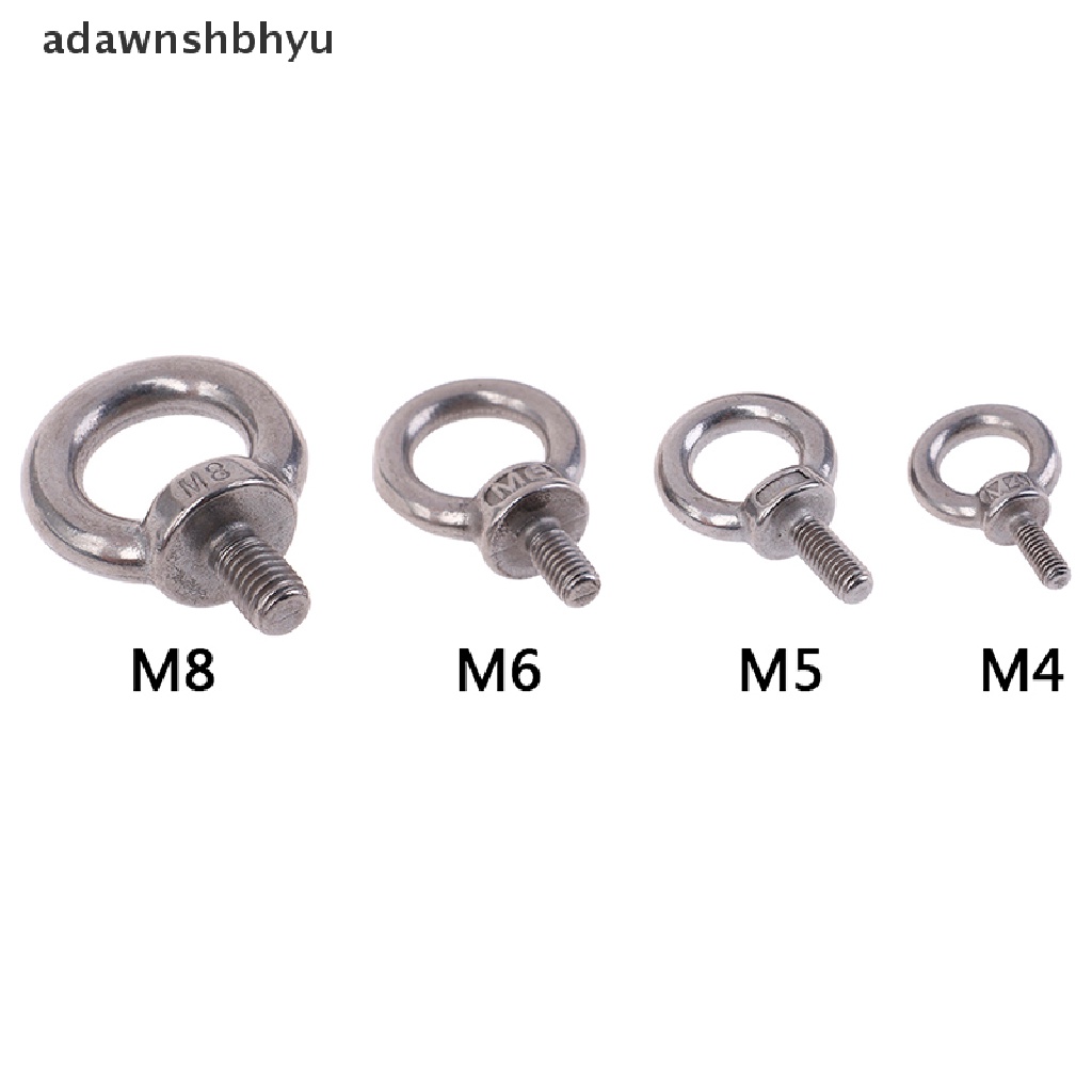 Adawnshbhyu 1Pc 304alat Sekrup Mata Angkat Laut Bahan Stainless Steel Ring Loop Hole Untuk Eyebolt