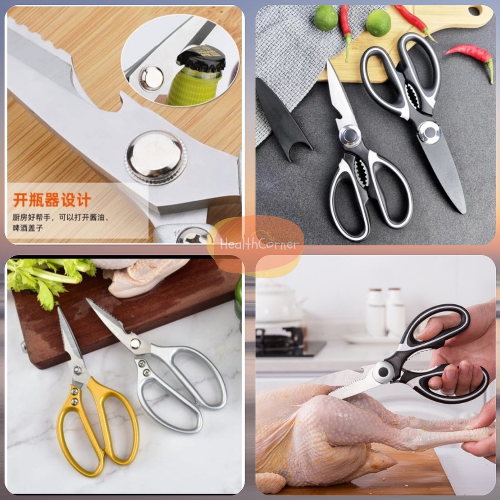 Gunting Dapur Serbaguna Tajam Kitchen Scissors Multifungsi Daging Ikan Ayam Sayur
