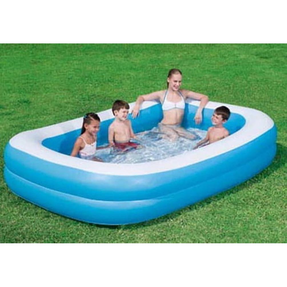 KOLAM RENANG Anak BESTWAY Kotak Polos Sedang Karet Balon Tiup Mandi