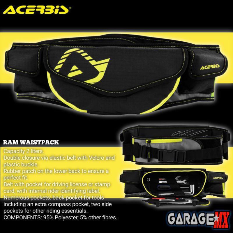 WAISTPACK ACERBIS RAM SERIES ORIGINAL.TAS PINGGANG ACERBIS.TAS MOTOCROSS.TAS TRAIL.TAS OFFROAD