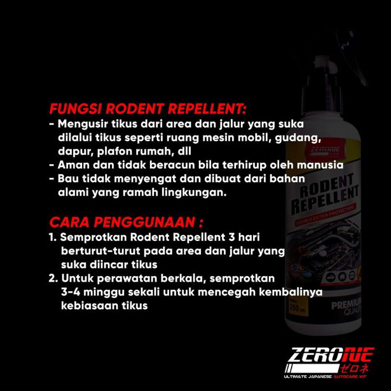 ZERONE RODENT RAPPELENT OBAT PENGUSIR TIKUS PADA MESIN MOBIL ,RUMAH, GUDANG MURAH BERKUALITAS SUPER