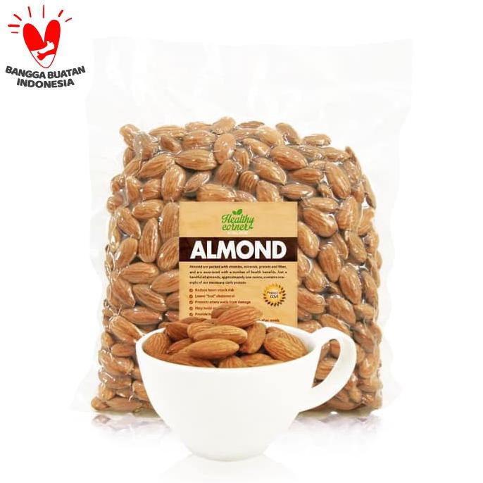 

Natural Kacang Almond Raw (1000 gr) CUCI GUDANG