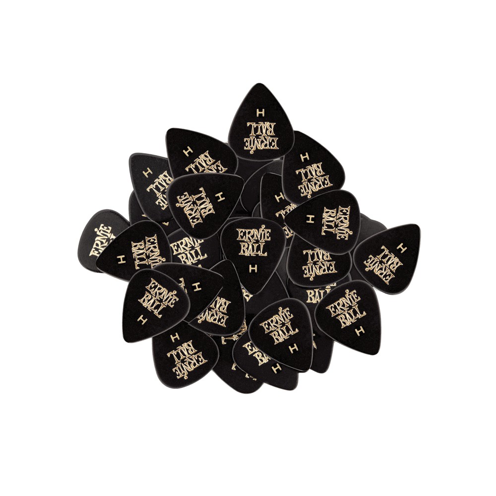 Ernie Ball Heavy Black Cellulose Picks  bag of 144 P09124