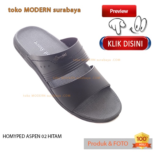 HOMYPED ASPEN 02 HITAM sandal pria sopan casual sandal slide