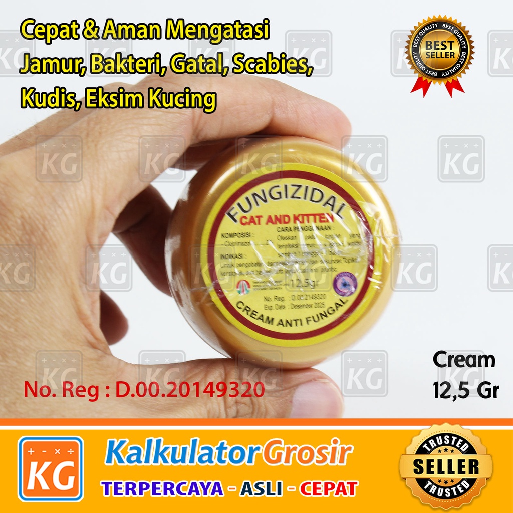 FUNGIZIDAL CREAM - Obat Salep Anti Fungal Jamur Bakteri Scabies 12.5gr Obat salep Jamur kucing Cat dan Kitten