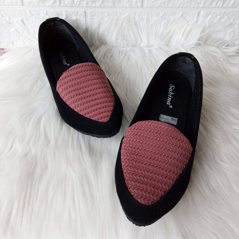 Sepatu Wanita Terbaru Flat Shoes Wanita Cantik Balet Lidah Sol Karet