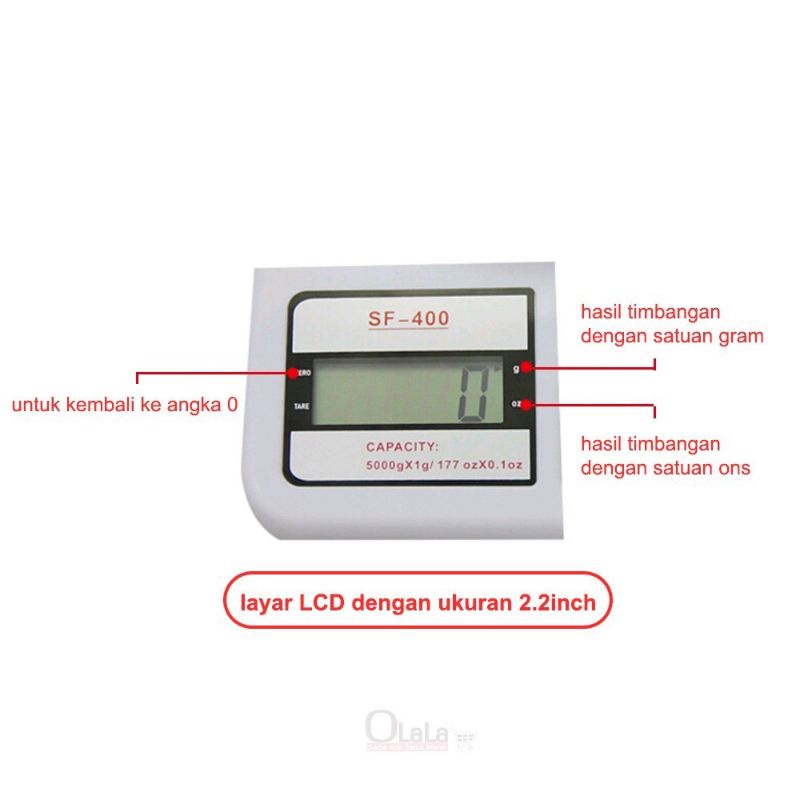 Timbangan Dapur Digital SF400 10kg FREE BARERAI Kichen Scale SF 400 Timbangan Kue Tepung