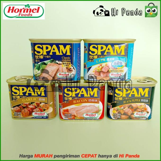 

Spam Classic / Blackpepper / Bacon 340Gr - Daging Babi Kaleng New Ready