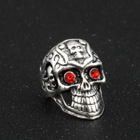 Cincin Desain Tengkorak Gigi Hantu Warna Hijau Gaya Punk Retro Klasik Hipster Untuk Pria