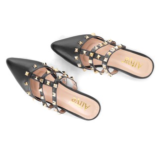 Alivelovearts Gura Gura Sendal Flat Stud Wanita | Shopee