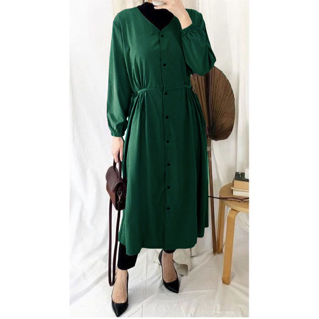 Tunik linda hijau botol / atasan / tunik murah / promo / best seller / terbaru