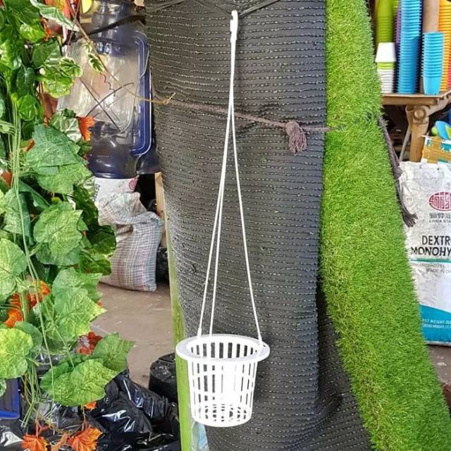 POT VANDA PUTIH - POT GANTUNG 15CM PUTIH - POT GANTUNG ANGGREK