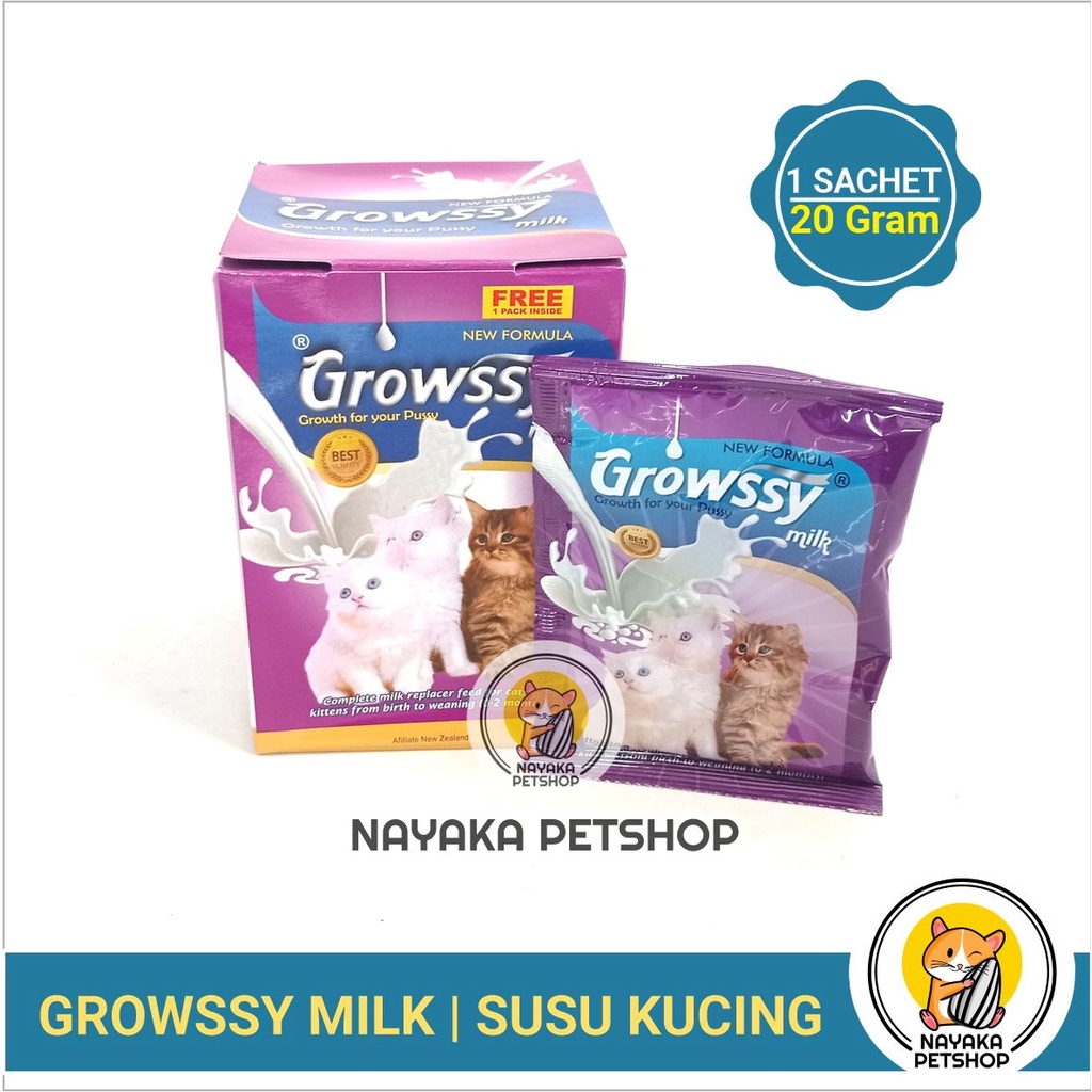 Growssy Milk Cat 20 gr Satuan 1 Sachet Susu Anak Kucing Kitten