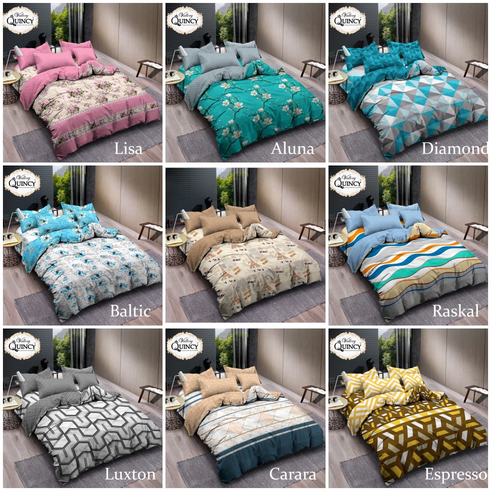 VALLERY QUINCY - Bedcover 180x200 T30 (King Tinggi 30) - Bruno Aster Archie Riana Carina Elisa Harpe
