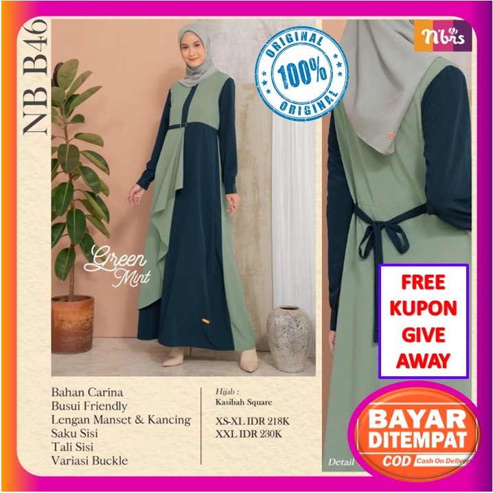 Gamis Nibras Terbaru 2021 Baju Dress Gamis Nibras Promo Wanita Dewasa Diskon Bahan Carina Warna Hija