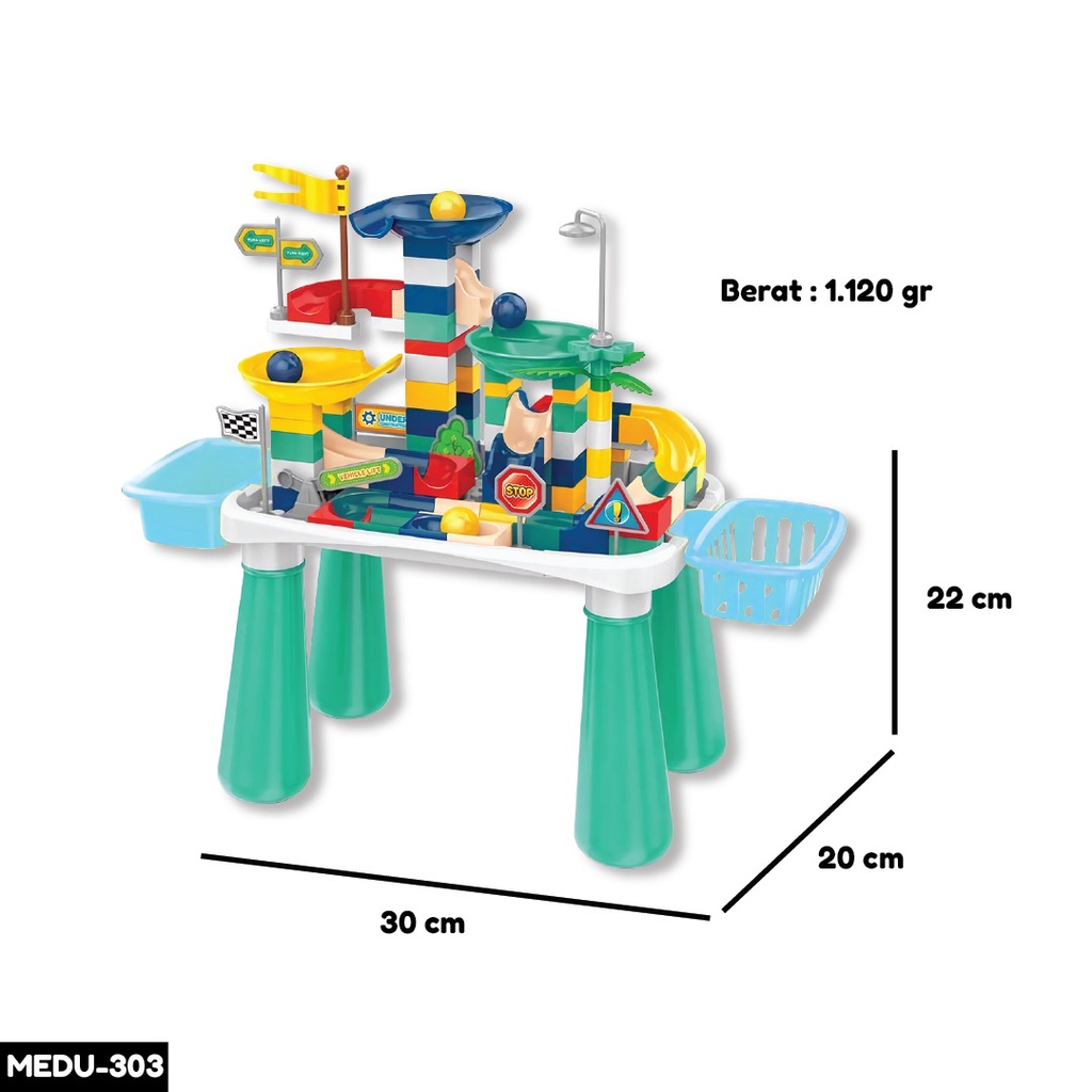 Mainan Edukatif Anak BUILDING BLOCK TABLE  Meja Bermain &amp; Belajar Kreatif