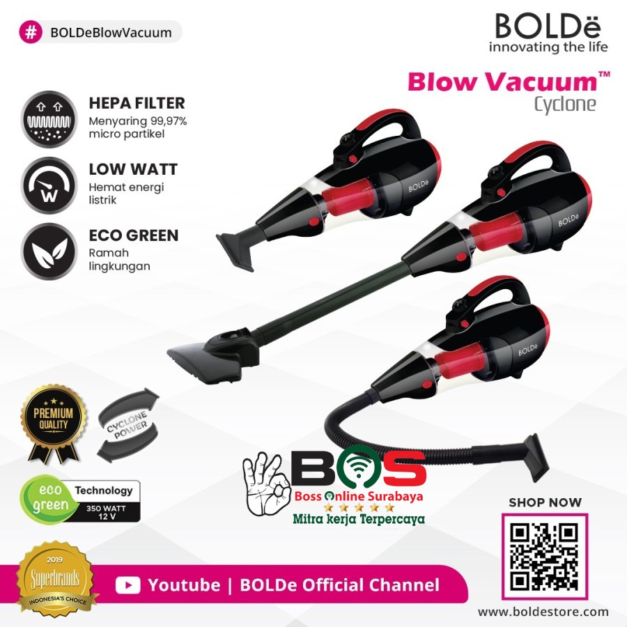 Vacuum Cleaner Bolde Super Hoover Vacuum Cleaner Cyclone Black / Red Series