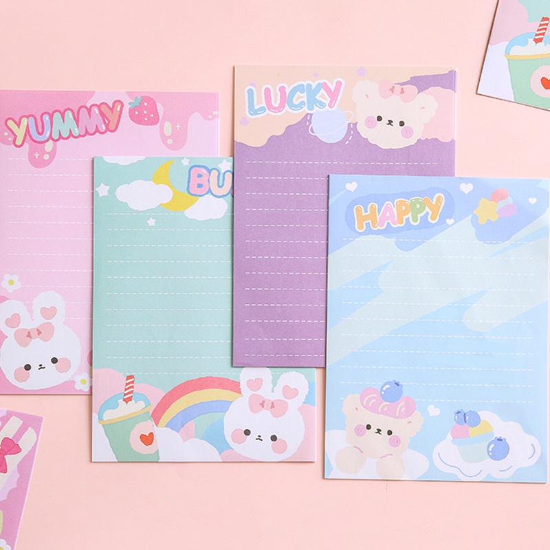 10pcs / Set Amplop Surat Motif Kartun Beruang / Kelinci Lucu