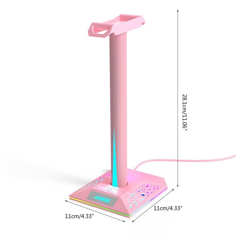Btsg Stand Headphone Gaming Anti slip Dual RGB Dengan Port USB 3.05mm AUX Untuk Rumah / Kantor