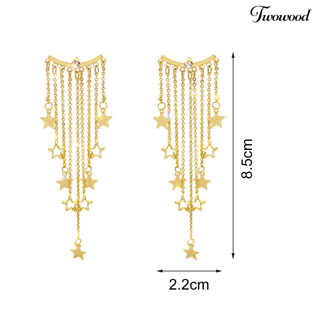 1 Pasang Anting Stud Bentuk Bintang Geometris