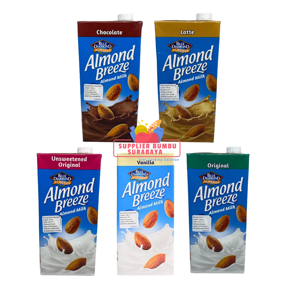 Blue Diamond Almond Breeze Milk Original Vanilla Unsweetened Chocolate Latte 946ml