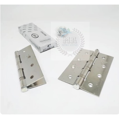 Engsel Pintu 4 inch NIKEL Engsel Pintu Rumah Kamar Jendela Model HPP OLS