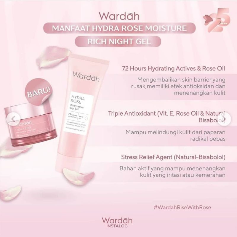 WARDAH Hydra Rose Moisture Rich Night Gel 40gr