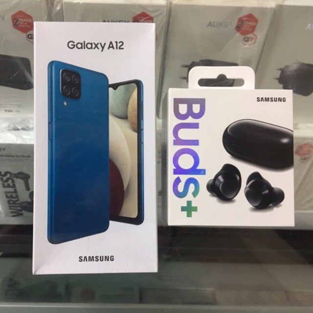 Paket Samsung Galaxy A12 ROM : 128GB / RAM : 4GB dan Samsung Galaxy Buds Plus Original Samsung BNIB
