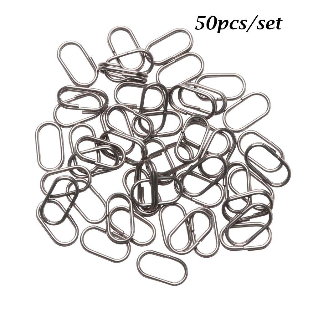 TOP Memancing Gantung Snap Portable High Quality Fast Lock Stainless Steel Line Tackle Oval Split Rings