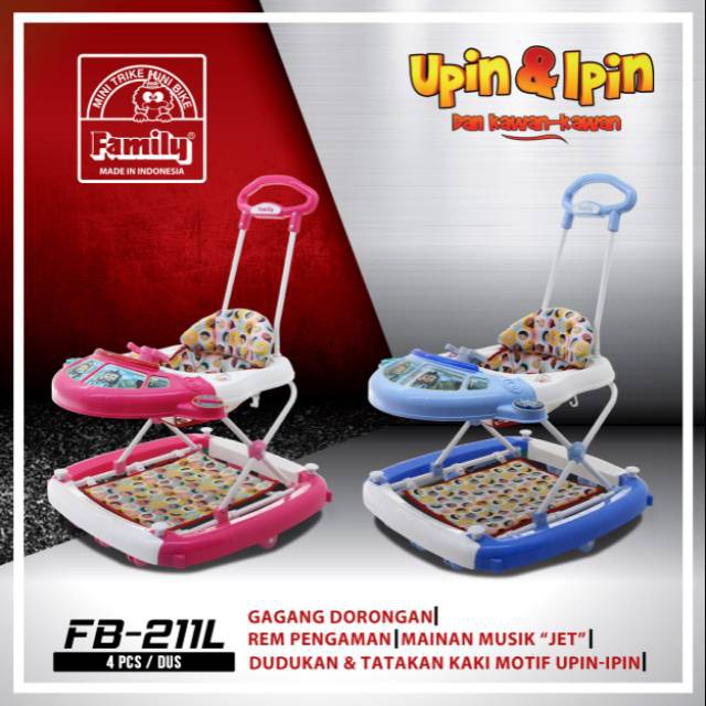 Baby Walker Family FB211L Bisa ayunan Motif Upin Ipin
