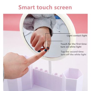 ANG CERMIN RIAS LED MIRROR BULAT TOMBOL TOUCH SCREEN / KACA MAKEUP