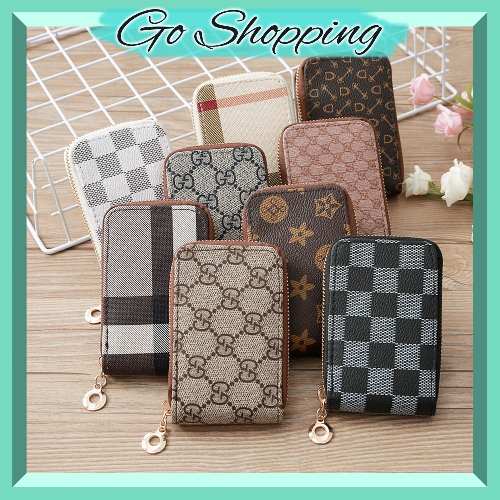 GO! 070 DOMPET LIPAT WANITA DENGAN RESLETING MOTIF TIKAR ELEGANT DOMPET KULIT CEWEK SIMPLE COD