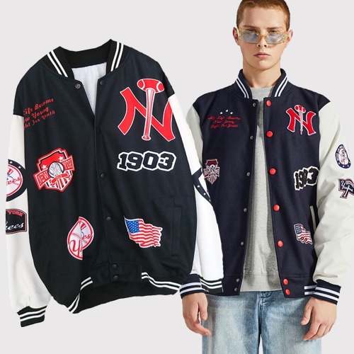 BSK Jaket Varsity Bomber Jacket King MLB Jacket Newyork Black