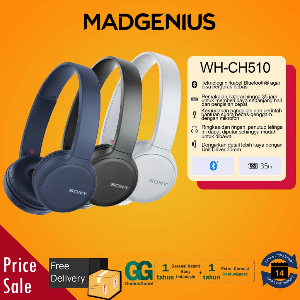 Jual SONY ORIGINAL WHCH510 / WHCH510 / WH CH510 Bluetooth Wireless On