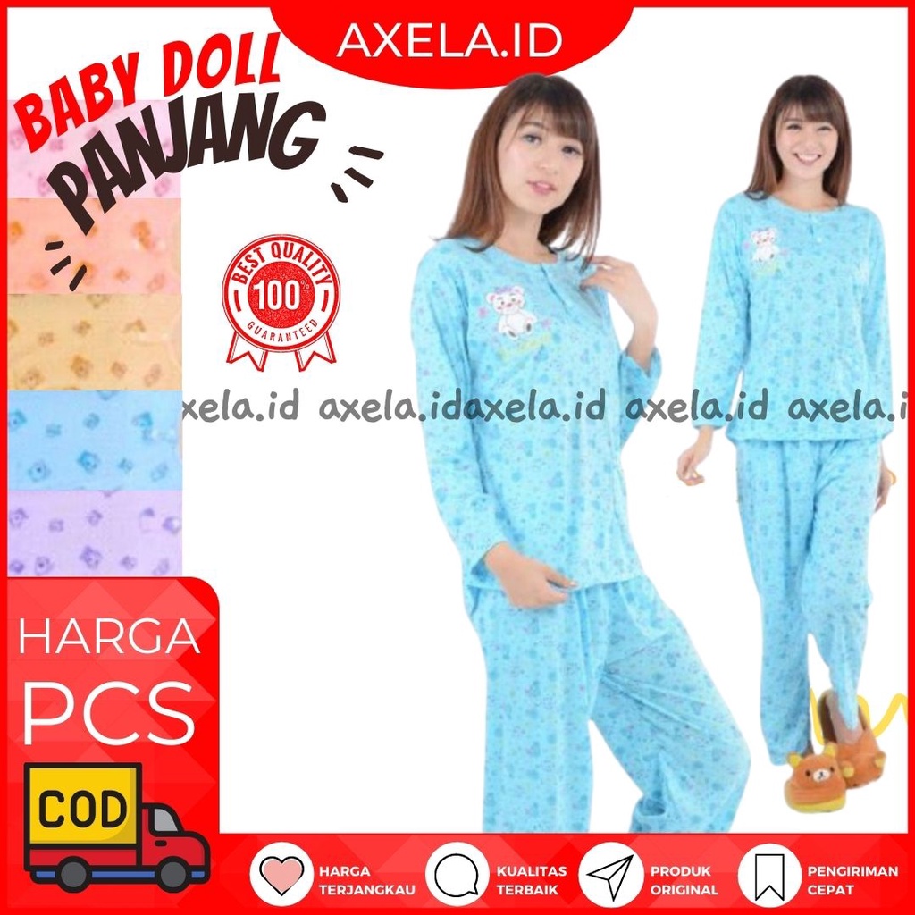 Babydoll Panjang Jumbo / Setelan Wanita Piyama Dewasa / Baby doll Kaos / Grosir Baju Tidur Murah -Ax