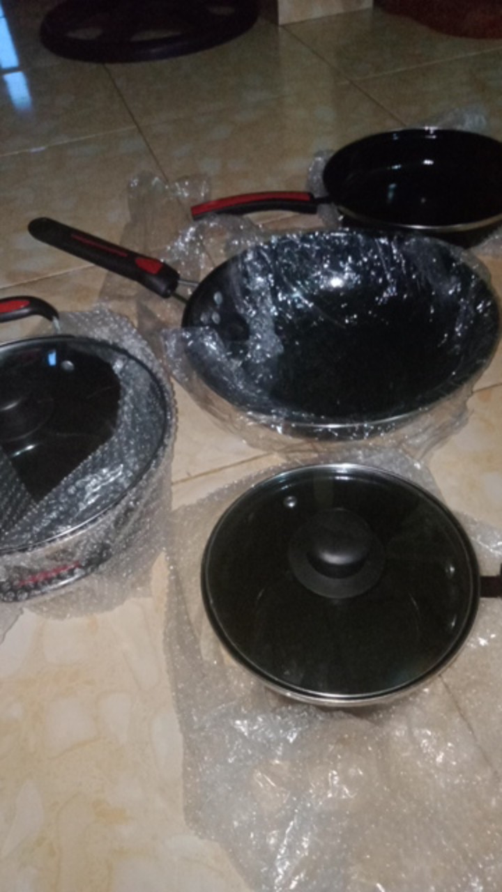 Panci Set Gsf 1831 / Cookware Set Enamel Gsf 1831 Tutup Kaca