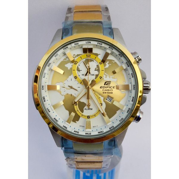Casio Edifice Original Japan EFR 303D  - 1A2VUDF Chain Stainless SilverGold Edition