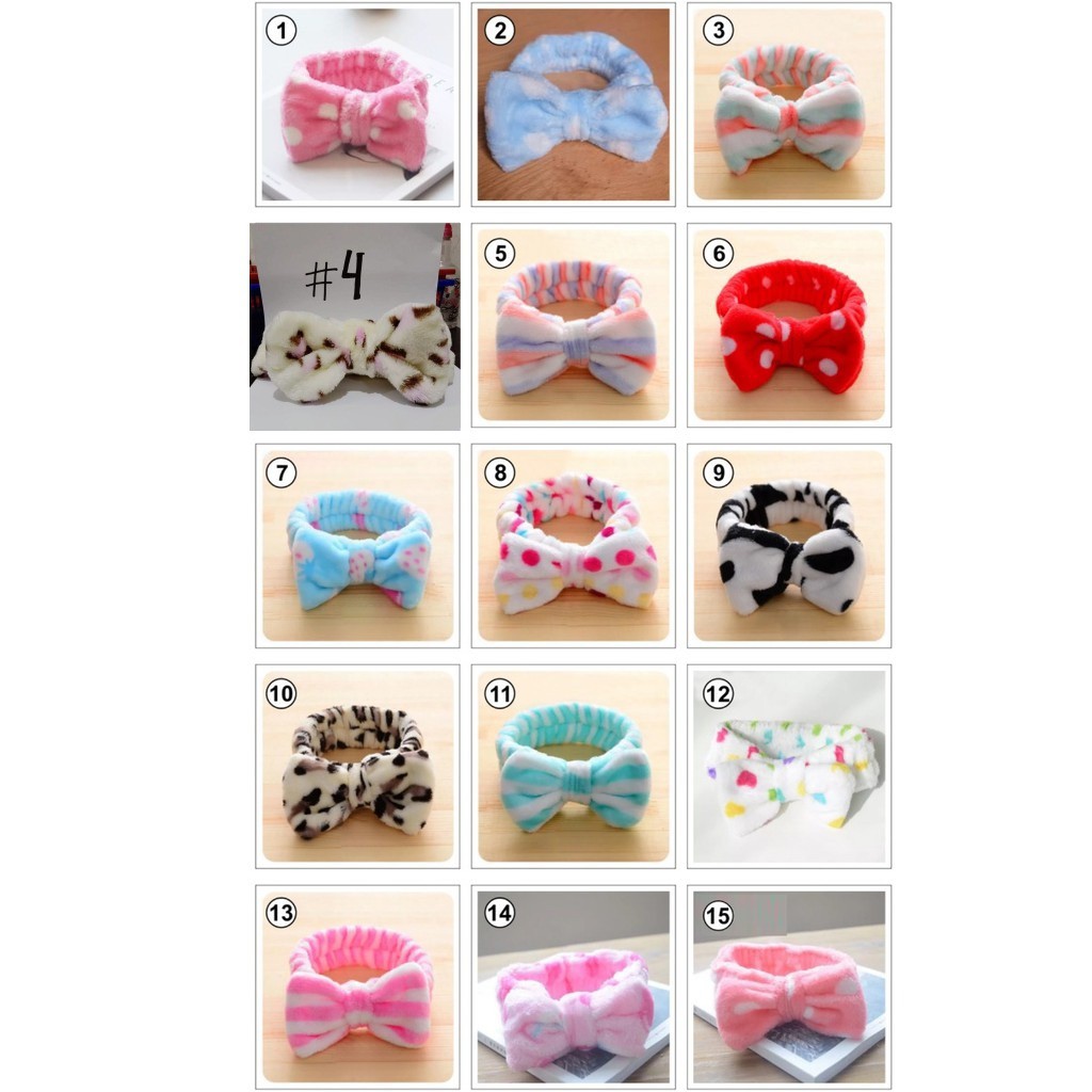 ⭐Bobastore⭐ Bando Korea Fashion Rambut Pita Bendo Elastis Wanita Rajut Anak Hairband Bandana Motif R027-1