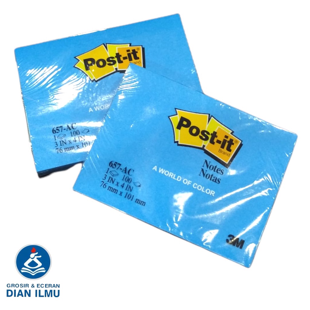 

POST-IT 3M 657-AC 76MMX101MM MED BLUE