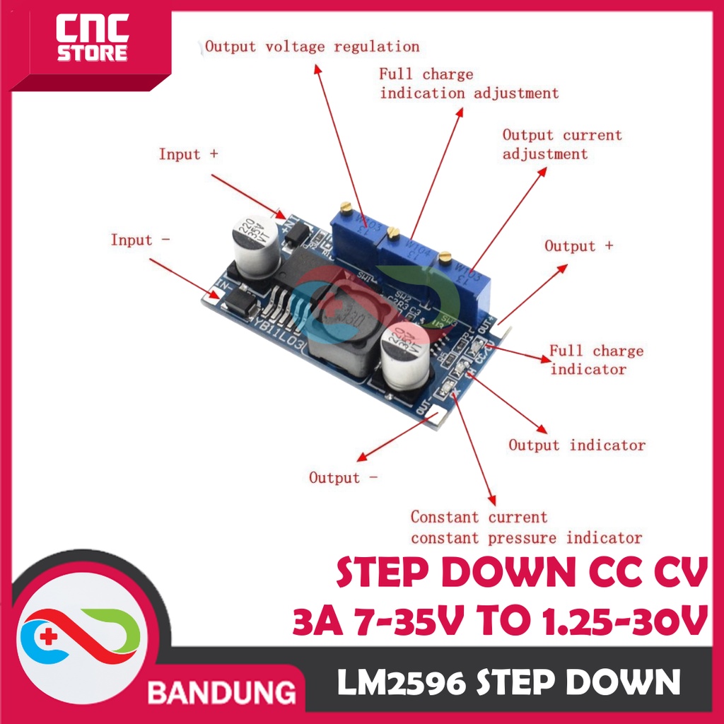 LM2596 STEP DOWN CC CV 3A 7-35V TO 1.25-30V LED DRIVER CHARGER MODUL