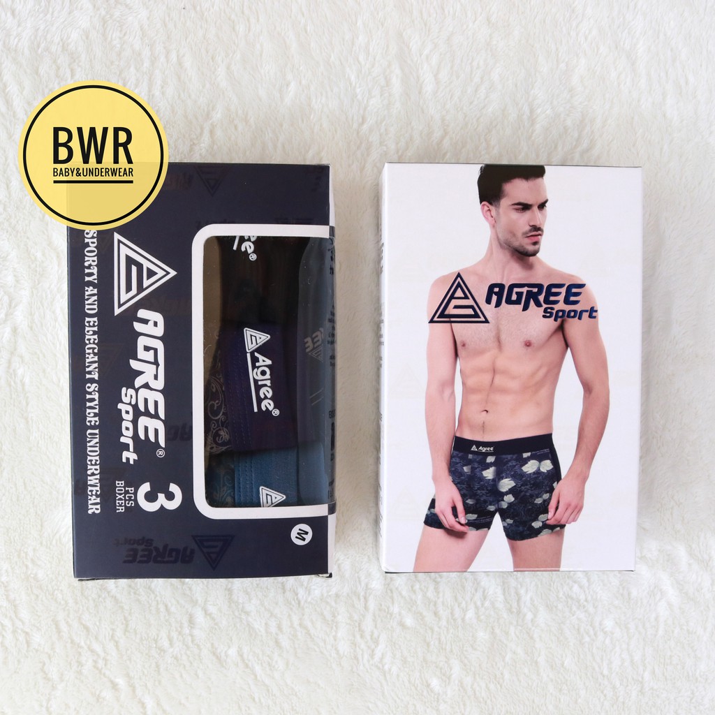 [ 3pc ] CELANA BOXER AGREE SPORT 1233 | Celana Dalam Pria Agree Boxer 1233 Motif Batik Boxer Pria Agree Sport Motif #1233 | Bwr