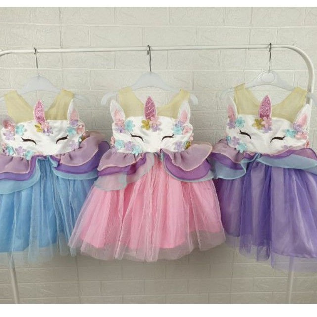 (1-13th) PREMIUM GAUN ANAK REMAJA UNICORN / DRESS LITTLE PONY ANAK / Dress pesta ulang tahun anak UN