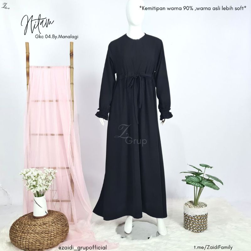 GKC 04 Hitam | Gamis by Manalagi.ID | Gamis Syari